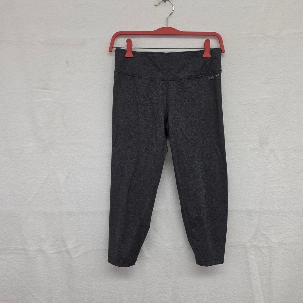 Calvin Klein Performance Womens Quick Dry Cropped Leggings Gray Heather Size M
